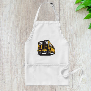 Retro schoolbus  geel standaard schort