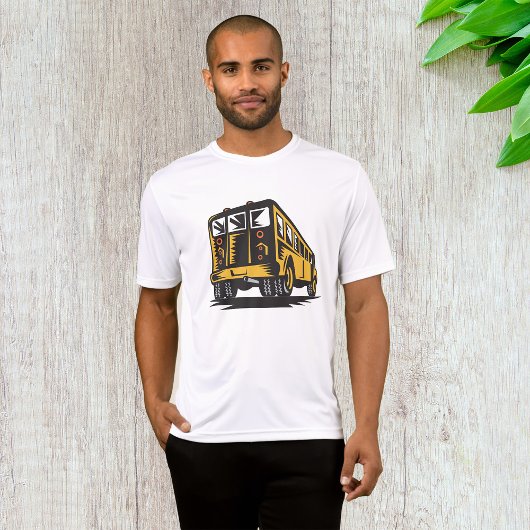 Retro schoolbus  geel t-shirt