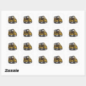 Retro schoolbus  geel vierkante sticker (Vel)