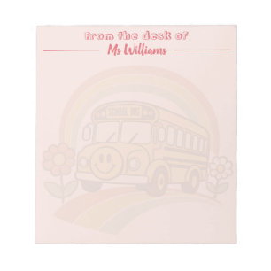 Retro schoolbus persoonlijke notitieblok — Blush R