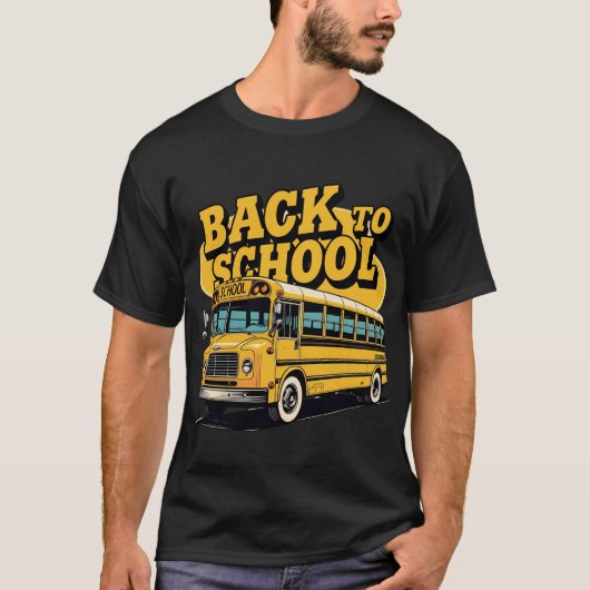 Retro schoolbus terug naar school Kinder T-shirt (Voorkant)