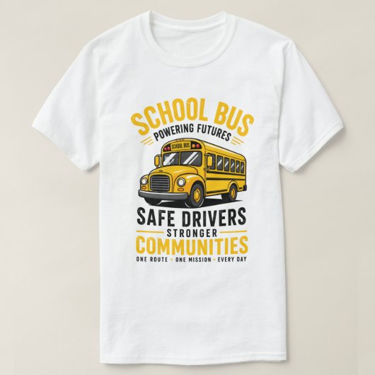 Retro Schoolbuschauffeur 'Toekomst Maken' T-shirt (Design voorkant)