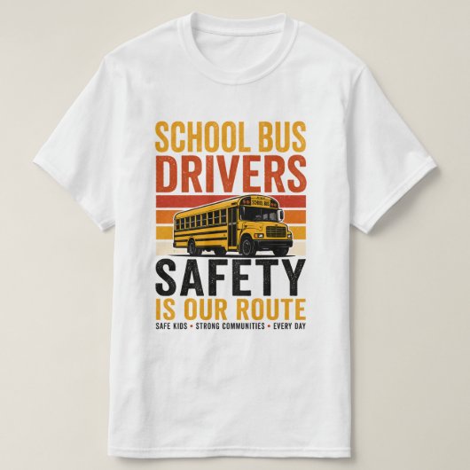 Retro schoolbuschauffeur Veiligheid eerst vintage T-shirt (Design voorkant)