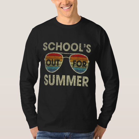 Retro Schools Out For Summer T-shirt (Voorkant)