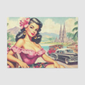 Retro schoonheid hispanic meisje tissuepapier (Voorkant)