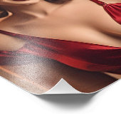 Retro schoonheid in rood foto afdruk (Hoek)