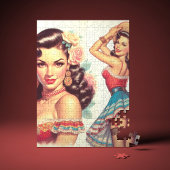 Retro schoonheid Mexicaanse vrouw Legpuzzel