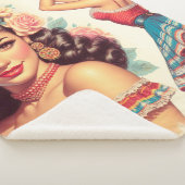 Retro schoonheid Mexicaanse vrouw Sherpa Deken (3/4)