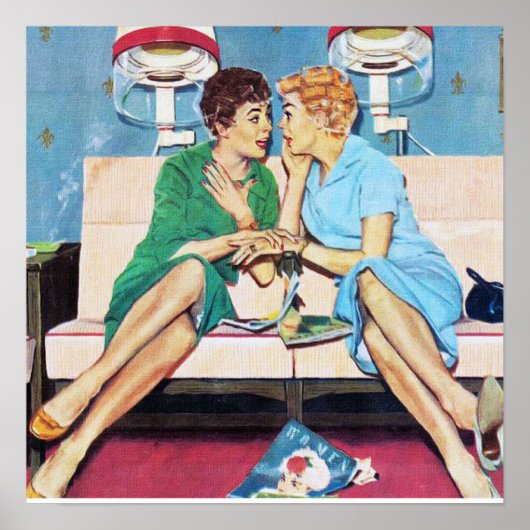 retro schoonheidswerkplaats dames poster (Voorkant)