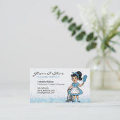 Retro Schoonmaak Lady Cleaner Service Huishoudster Visitekaartje (Staand voorkant)