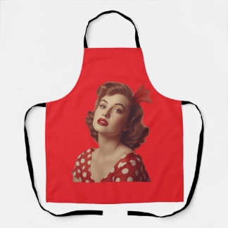 Retro schort met pin-up meisje uit de jaren 50 en
