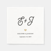 Retro Schrift Monogram Elegante Minimalistische Tr Servet (Voorkant)