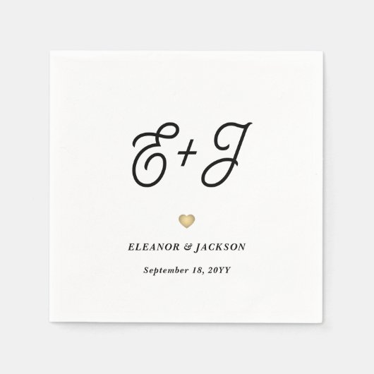 Retro Schrift Monogram Elegante Minimalistische Tr Servet (Voorkant)