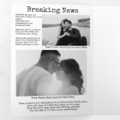 Retro Schrijfmachine Huwelijks Krant Persoonlijk Drieluik Wenskaart (Binnenzijde eerst)