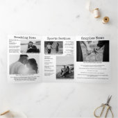 Retro Schrijfmachine Huwelijks Krant Persoonlijk Drieluik Wenskaart (Binnen)