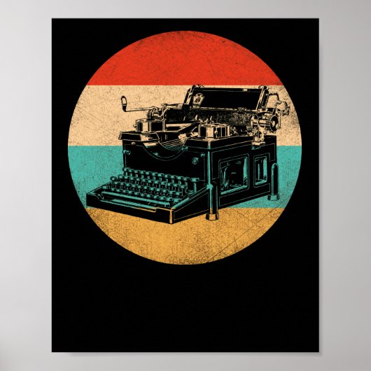Retro-schrijfmachine Shirt  schrijver Poster (Voorkant)