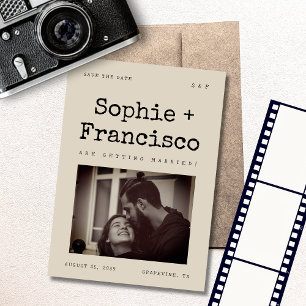 Retro Schrijfmachine Stijl Tekst Vintage Foto Huwe Save The Date
