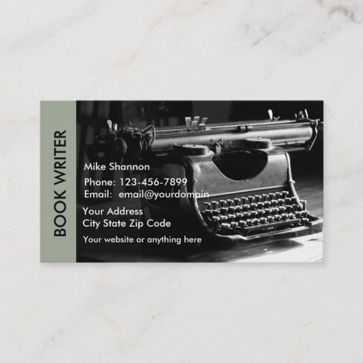 Retro schrijfthema visitekaartje (Voorkant)