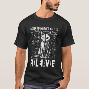 Retro Schrödingers Kat Dode en Levende Wetenschap T-shirt