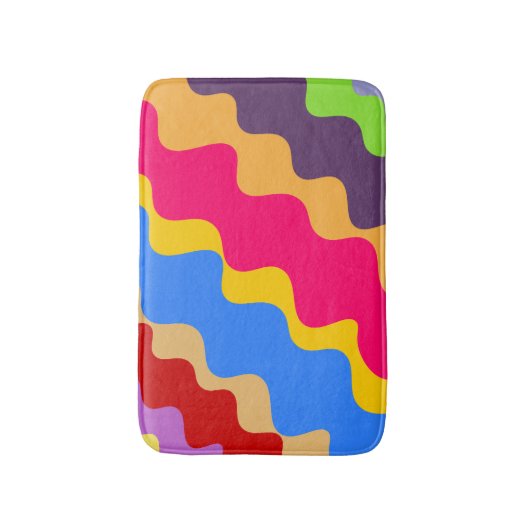 retro schuin golvend patroon badmat (Voorkant Verticaal)