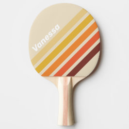 Retro Schuine Strepen met Naam Tafeltennisbatje