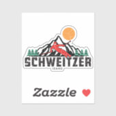 Retro Schweitzer Bergski Sticker (Vel)