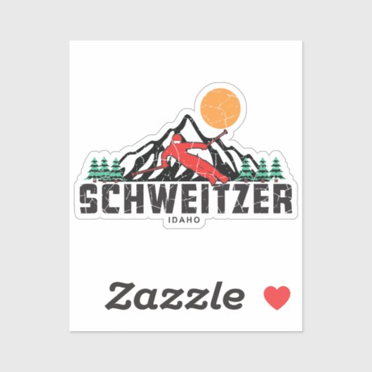 Retro Schweitzer Bergski Sticker (Vel)
