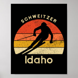 Retro Schweitzer Mountain Skiing Kleding Vintage I Poster
