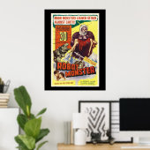 Retro Sci Fi 3d robot monster Poster (Thuiskantoor)