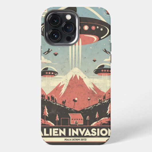 Retro Sci-Fi Avontuur iPhone Case 🚀 Hoesje (Achterkant)