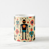 Retro Sci Fi Cartoon Robot Pattern Koffiemok (Center)