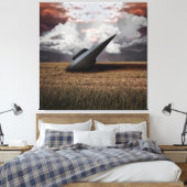 Retro Sci - fi. Crashed UFO Canvas Afdruk (Insitu (Slaapkamer))