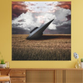 Retro Sci - fi. Crashed UFO Canvas Afdruk (Insitu (Woonkamer))