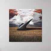 Retro Sci - fi. Crashed UFO Canvas Afdruk (Voorkant)