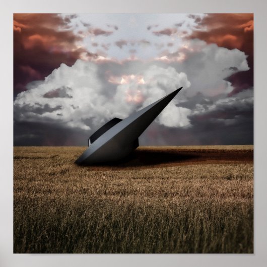 Retro Sci - fi. Crashed UFO Poster (Voorkant)