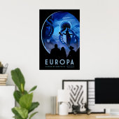 Retro Sci-Fi Europa Reisposter  Futuristisch Poster (Thuiskantoor)