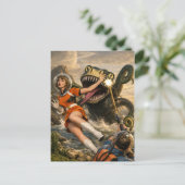 Retro Sci-Fi Fantasie Ruimtemonster Kunst Briefkaart (Staand voorkant)