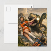 Retro Sci-Fi Fantasie Ruimtemonster Kunst Briefkaart (Voorkant / Achterkant)