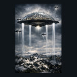 Retro Sci-Fi Fantasy Cities Of The Future Art Poster<br><div class="desc">This is an original graphic derived from an antique 1922 science fiction fantasy black and white print titled "Cities Of The Future".</div>