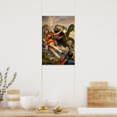 Retro Sci-Fi Fantasy Space Monster Art Poster (Keuken)