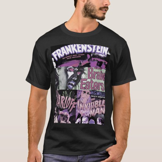 Retro Sci-Fi Horror Scary Monster Film  PR T-shirt (Voorkant)