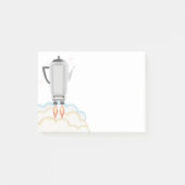 Retro sci-fi koffiespotpercolatorraket post-it® notes (Voorkant)