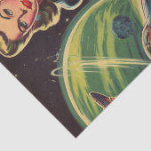 Retro Sci Fi Meisje Tissuepapier (Detail)