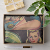 Retro Sci Fi Meisje Tissuepapier (Geschenk)