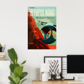 Retro Sci-Fi Olympus Mons Reisposter Poster (Thuiskantoor)