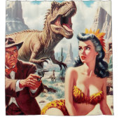 Retro Sci-Fi Pin Up Douchegordijn (Voorkant)