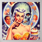 Retro Sci-Fi Pin-up Poster (Voorkant)