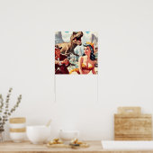 Retro Sci-Fi Pin Up Poster (Keuken)