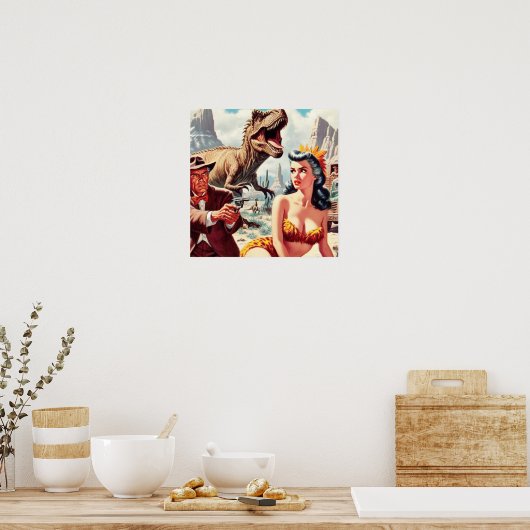 Retro Sci-Fi Pin Up Poster (Keuken)