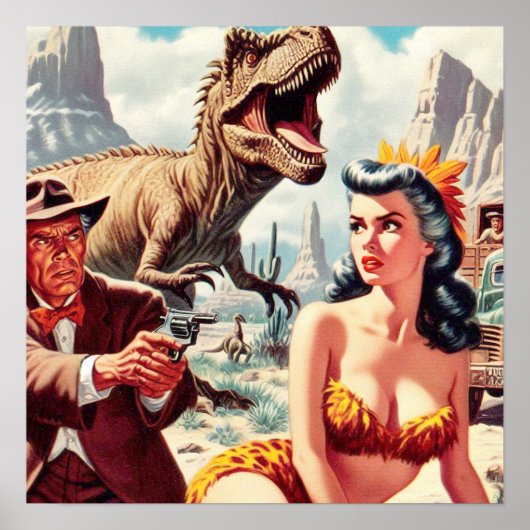 Retro Sci-Fi Pin Up Poster (Voorkant)